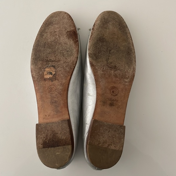 Chanel Silver Leather Ballet Flats - Picture 12 of 13